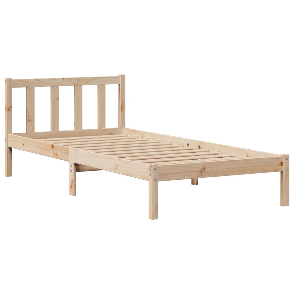 Lit bibliothèque sans matelas 75x190 cm bois de pin massif - XIOS
