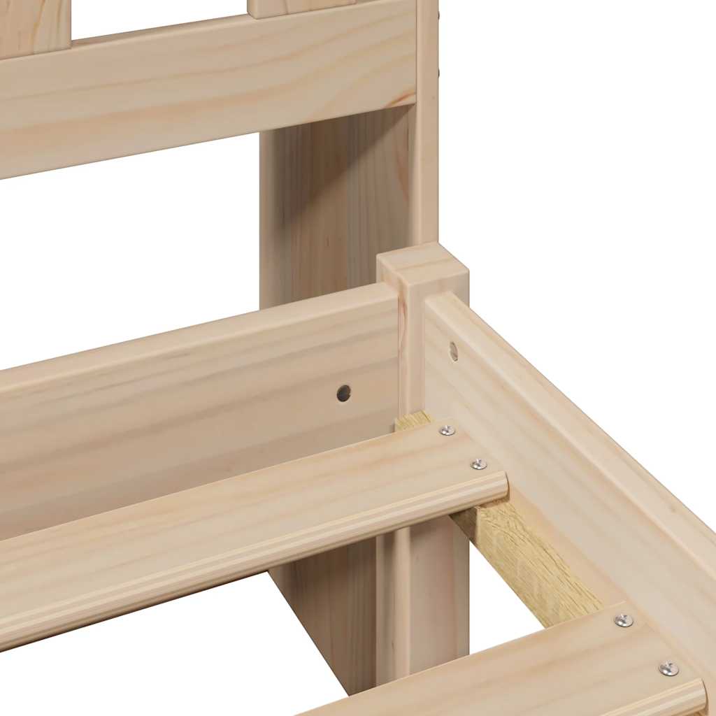 Lit bibliothèque sans matelas 135x190 cm bois de pin massif - XIOS