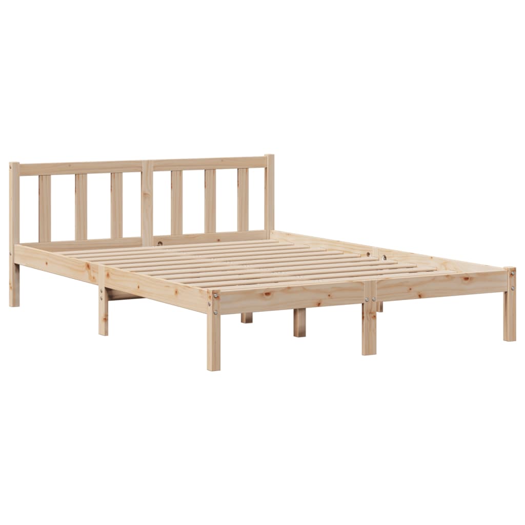 Lit bibliothèque sans matelas 140x200 cm bois massif de pin - XIOS