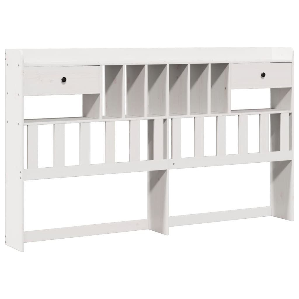 Lit bibliothèque sans matelas blanc 180x200 cm bois pin massif - XIOS