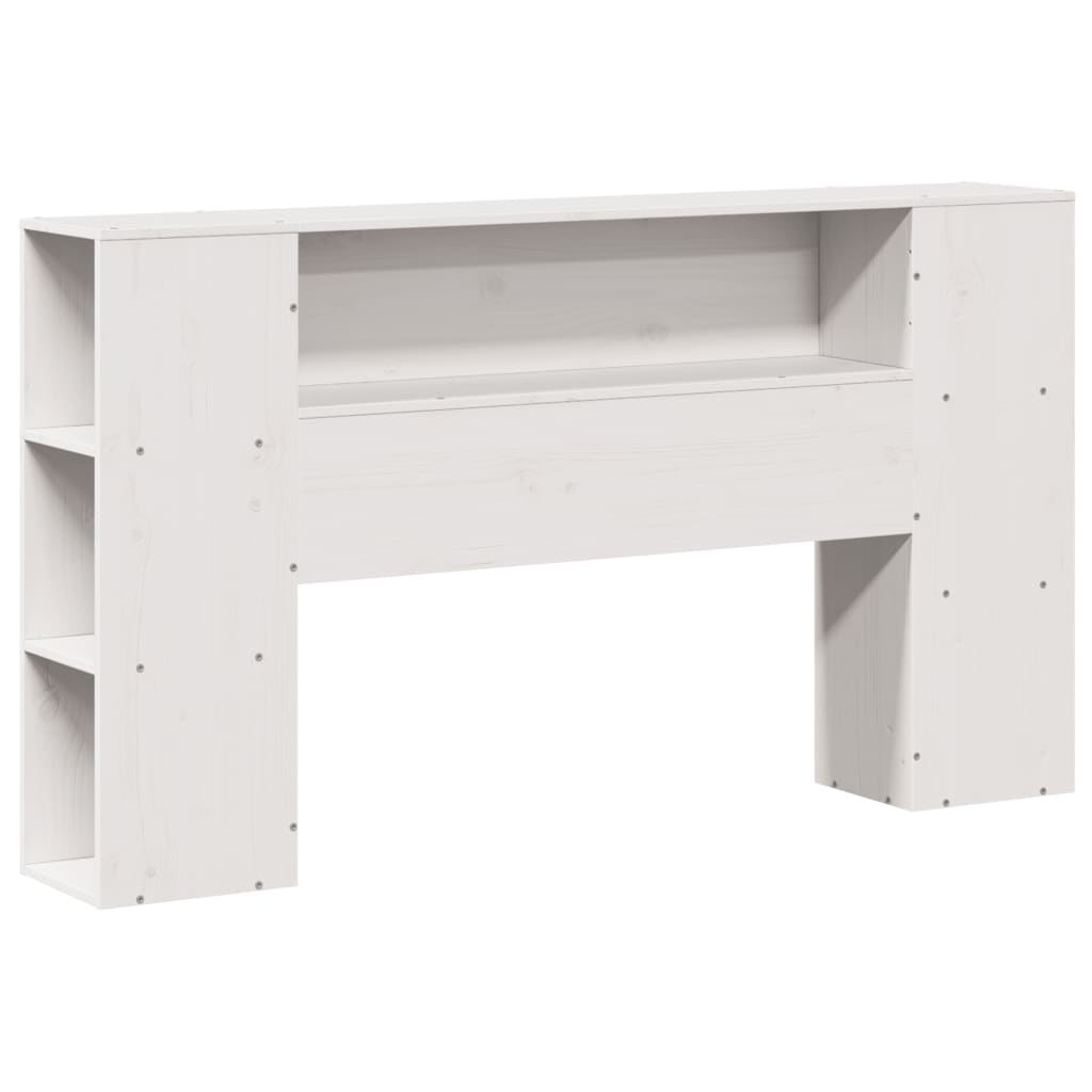 Lit bibliothèque sans matelas blanc 135x190 cm bois pin massif - XIOS