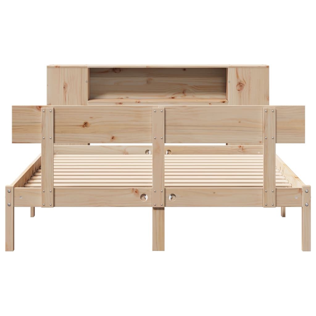 Lit bibliothèque sans matelas 160x200 cm bois massif de pin - XIOS