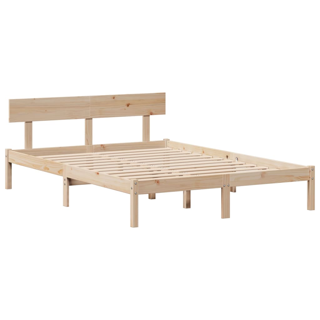 Lit bibliothèque sans matelas 160x200 cm bois massif de pin - XIOS