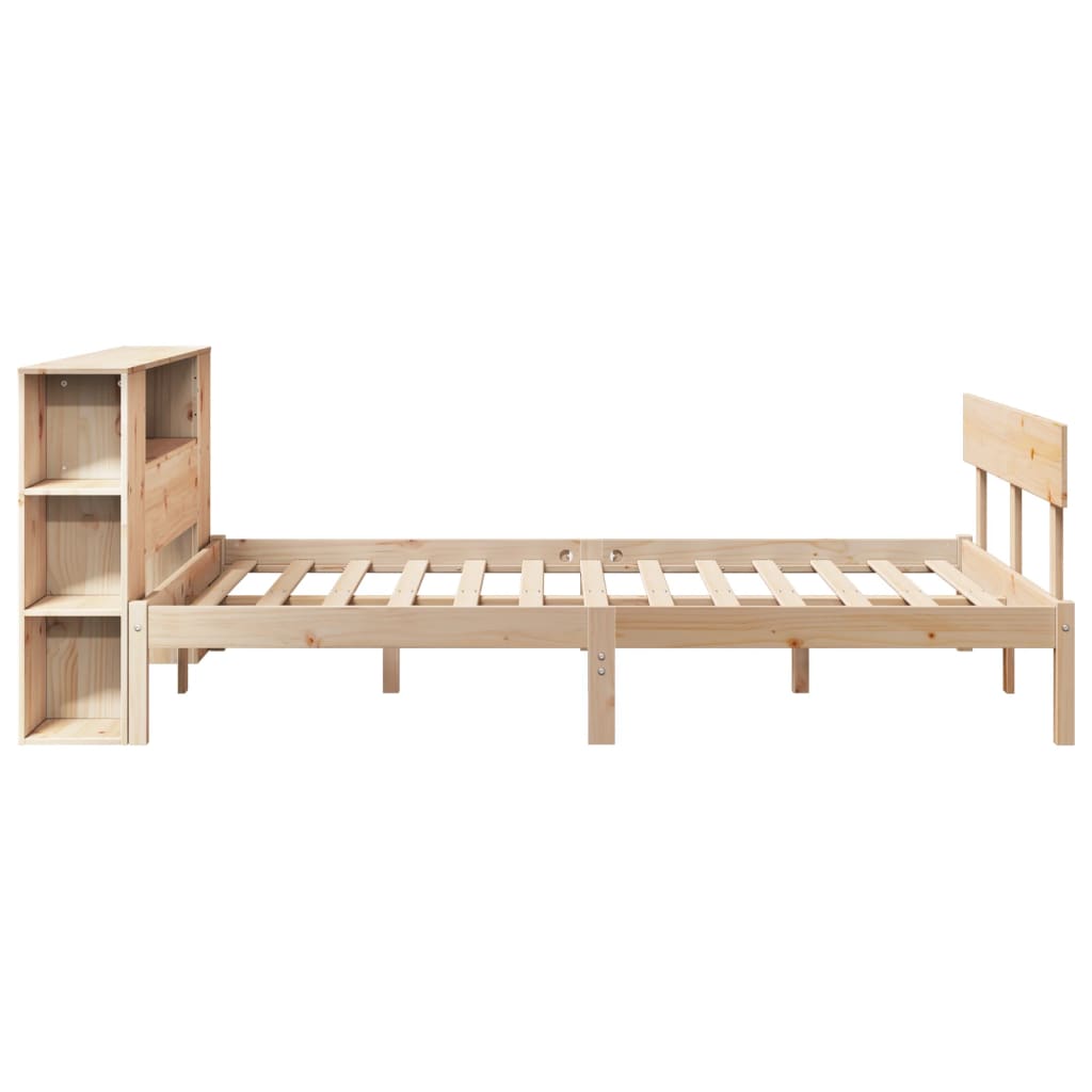 Lit bibliothèque sans matelas 160x200 cm bois massif de pin - XIOS
