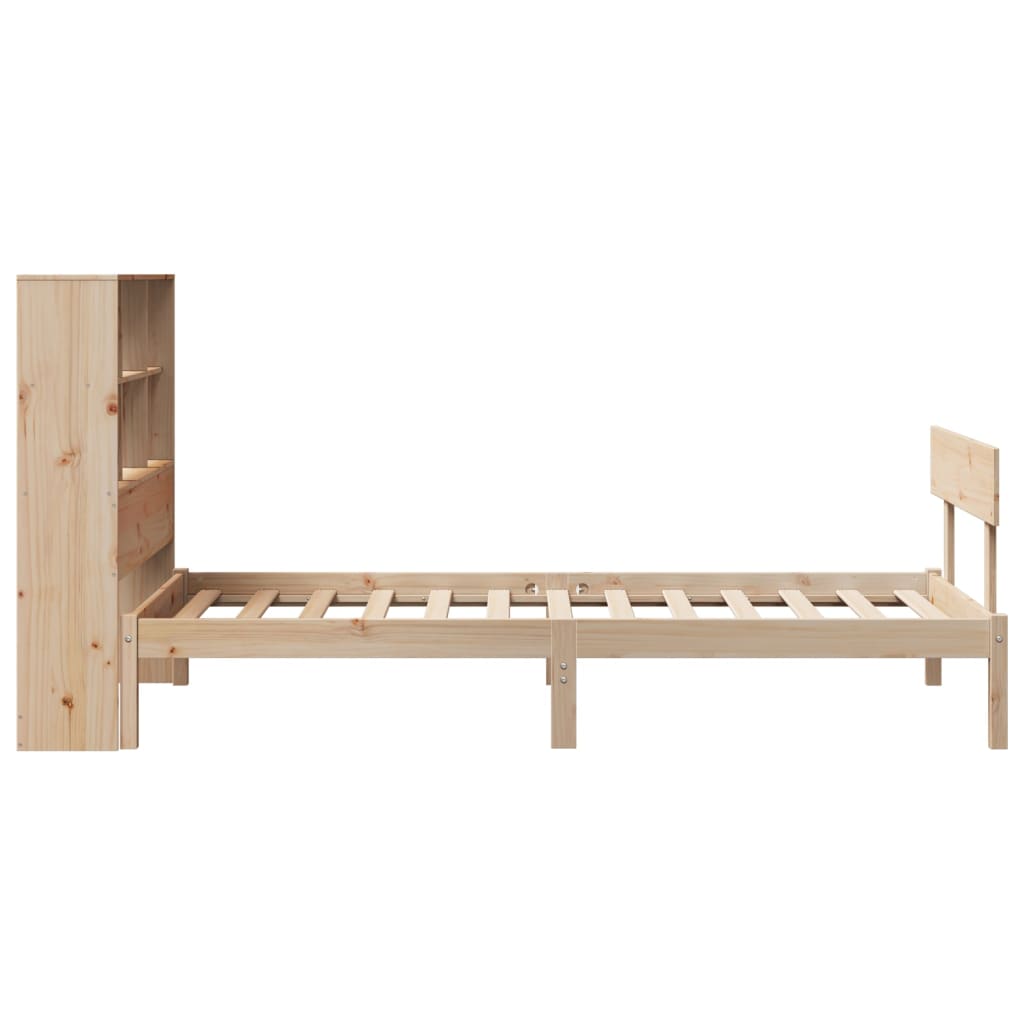 Lit bibliothèque sans matelas 90x200 cm bois de pin massif - XIOS