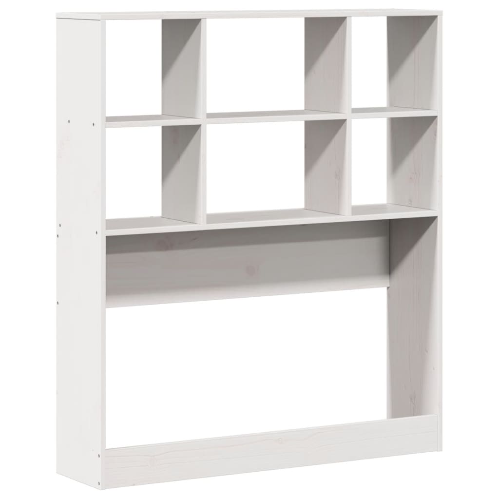 Lit bibliothèque sans matelas blanc 90x200cm bois de pin massif - XIOS