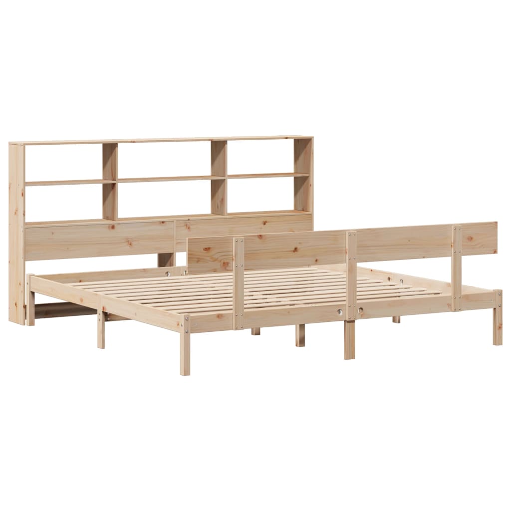 Lit bibliothèque sans matelas 180x200 cm bois massif de pin - XIOS