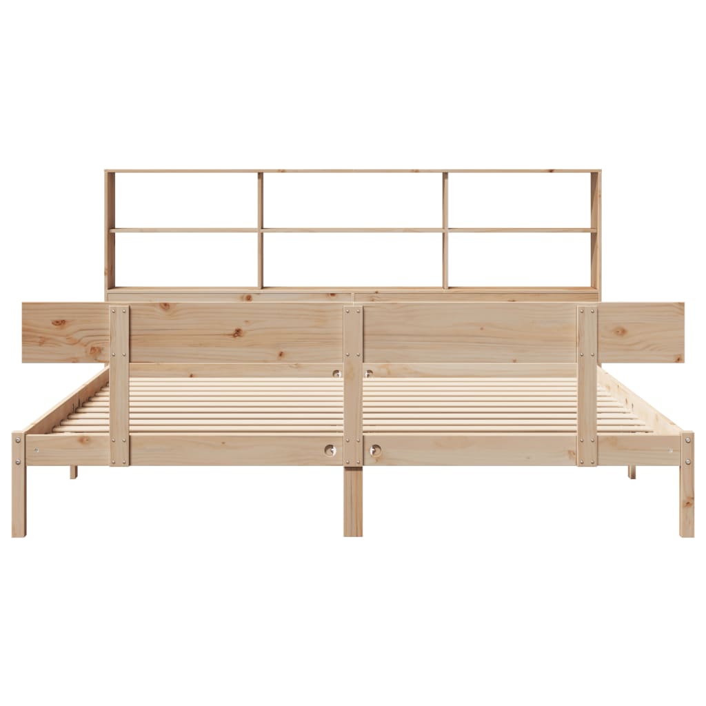 Lit bibliothèque sans matelas 180x200 cm bois massif de pin - XIOS