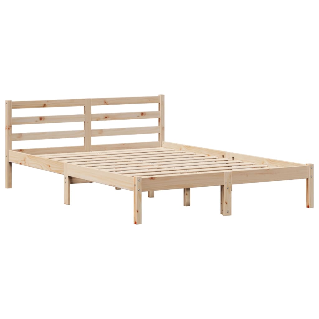 Lit bibliothèque sans matelas 140x190 cm bois de pin massif - XIOS