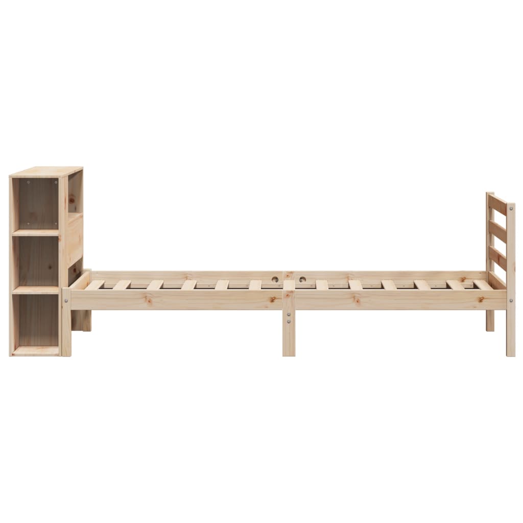 Lit bibliothèque sans matelas 90x190 cm bois de pin massif - XIOS