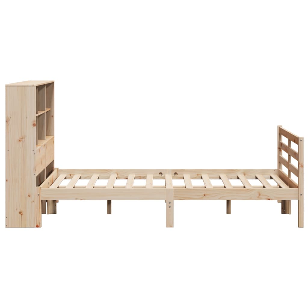 Lit bibliothèque sans matelas 140x190 cm bois de pin massif - XIOS