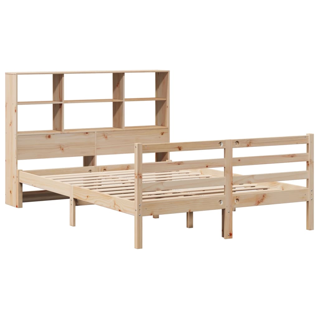 Lit bibliothèque sans matelas 160x200 cm bois massif de pin - XIOS
