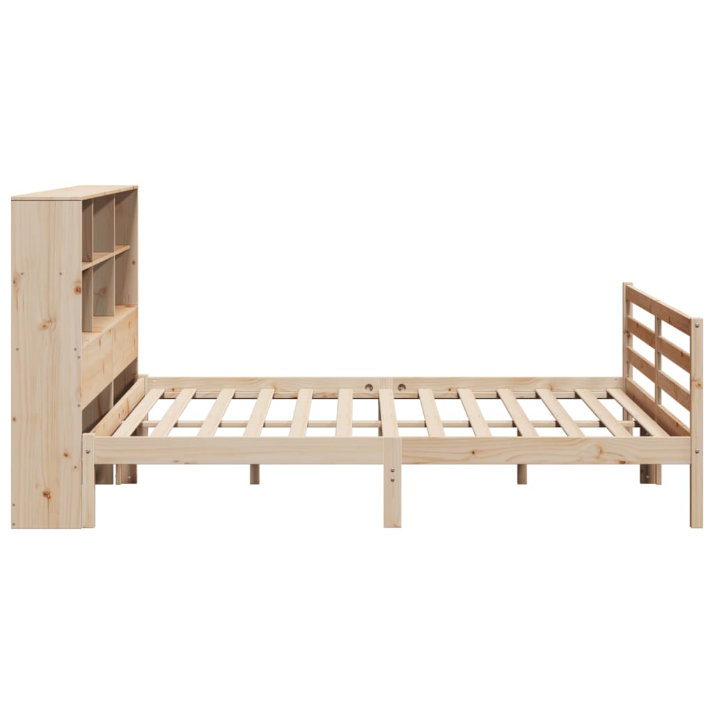 Lit bibliothèque sans matelas 180x200 cm bois massif de pin - XIOS