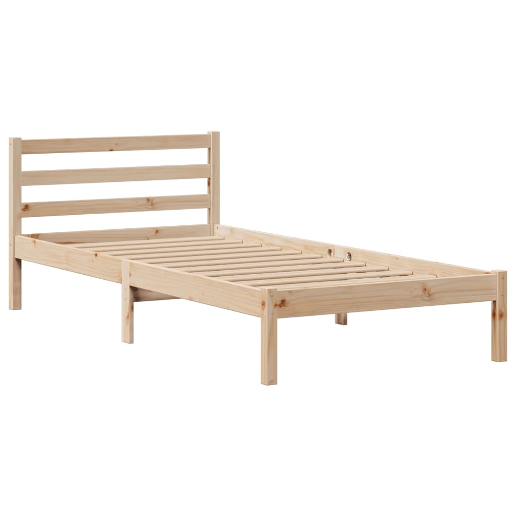 Lit bibliothèque sans matelas 90x190 cm bois de pin massif - XIOS