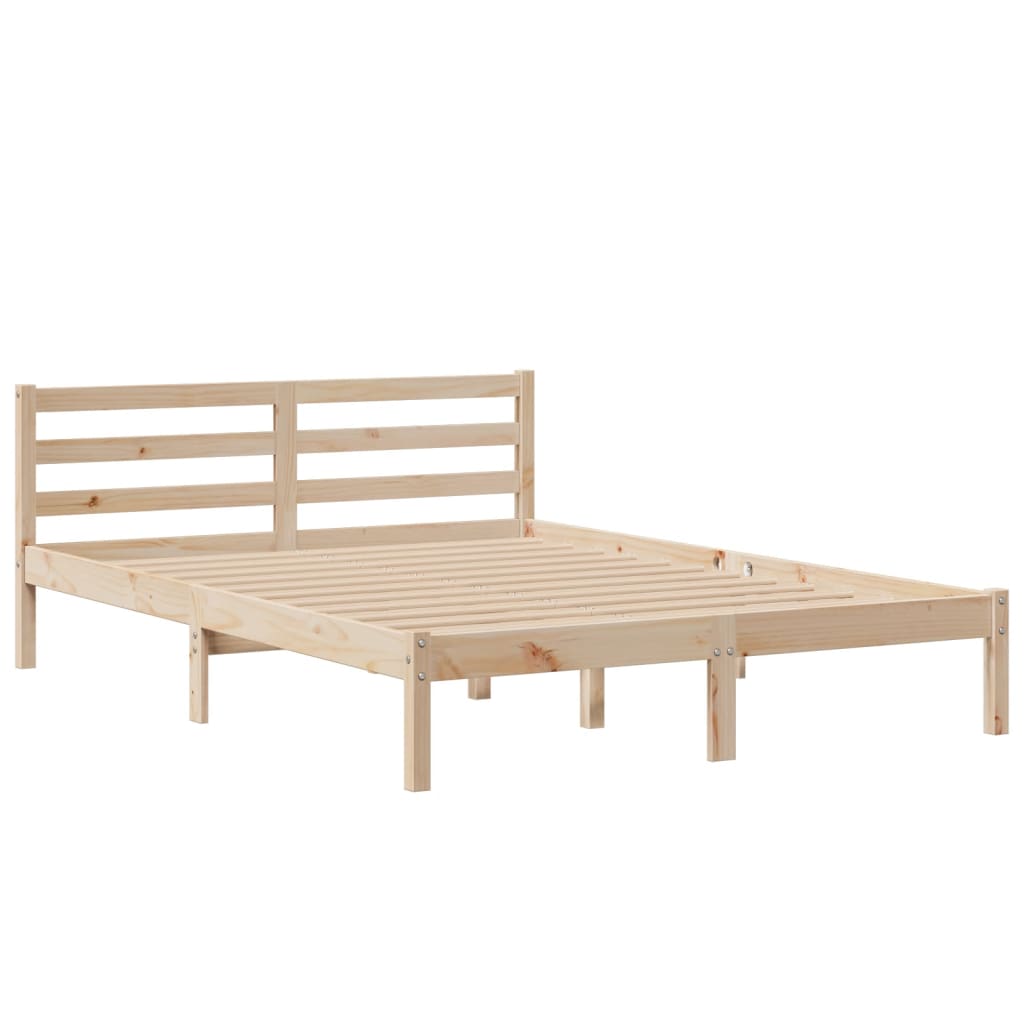 Lit bibliothèque sans matelas 160x200 cm bois massif de pin - XIOS