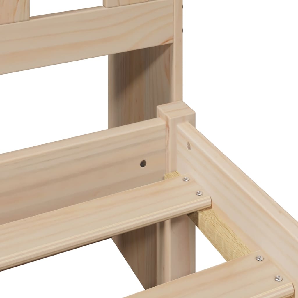 Lit bibliothèque sans matelas 180x200 cm bois massif de pin