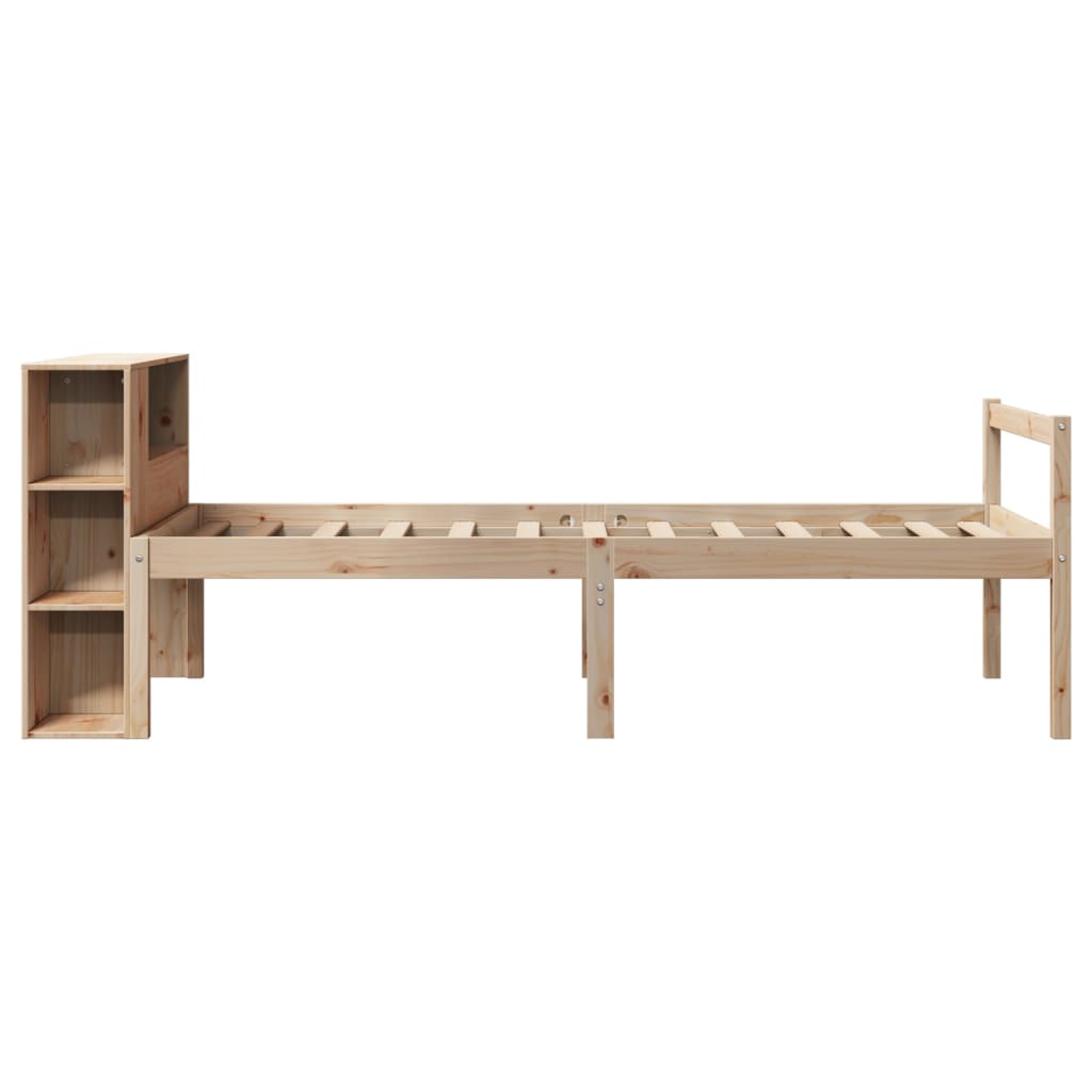 Lit bibliothèque sans matelas 75x190 cm bois de pin massif - XIOS