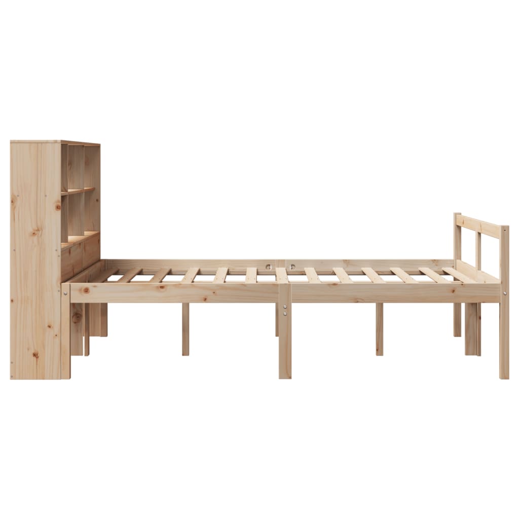 Lit bibliothèque sans matelas 160x200 cm bois massif de pin - XIOS