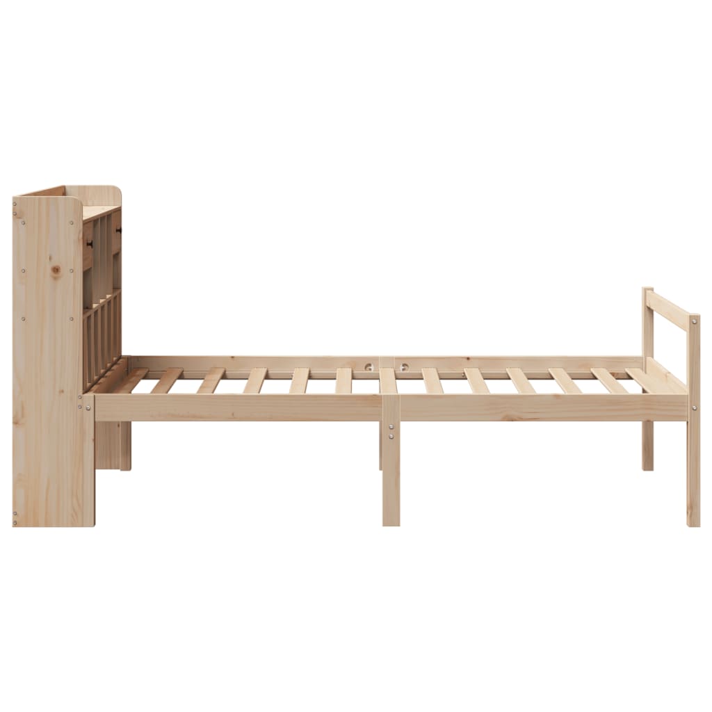Lit bibliothèque sans matelas 75x190 cm bois de pin massif - XIOS