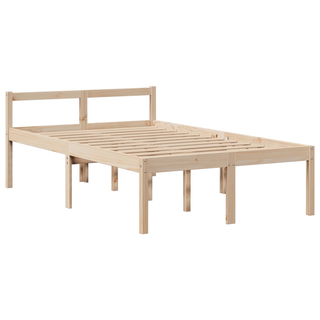 Lit bibliothèque sans matelas 135x190 cm bois de pin massif - XIOS