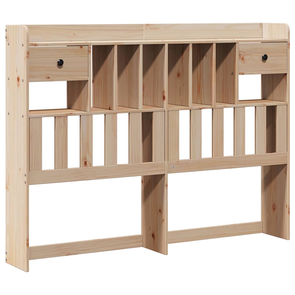Lit bibliothèque sans matelas 140x190 cm bois de pin massif - XIOS