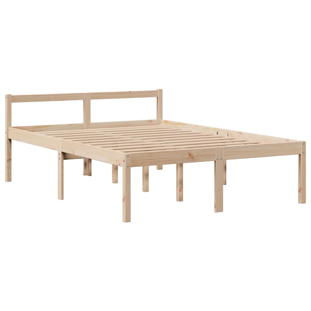 Lit bibliothèque sans matelas 140x190 cm bois de pin massif - XIOS