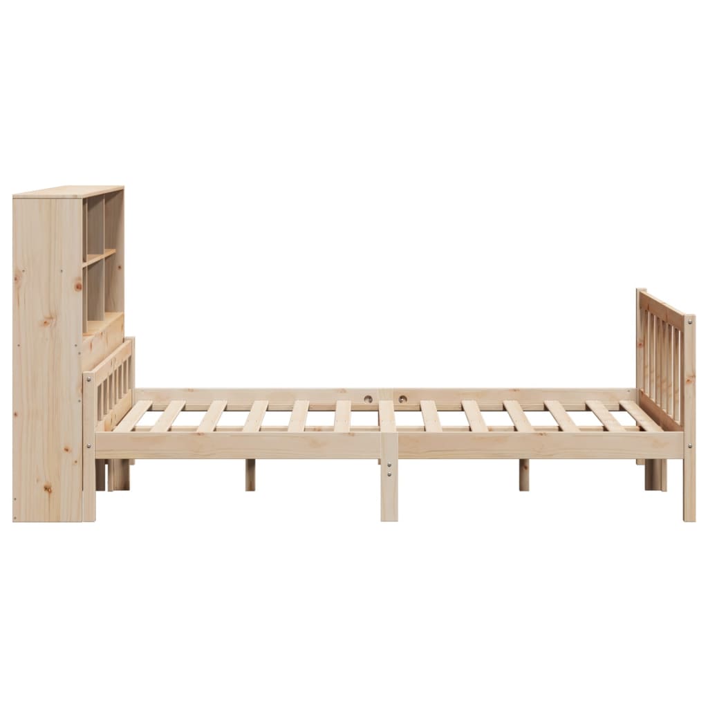 Lit bibliothèque sans matelas 120x190 cm bois de pin massif - XIOS