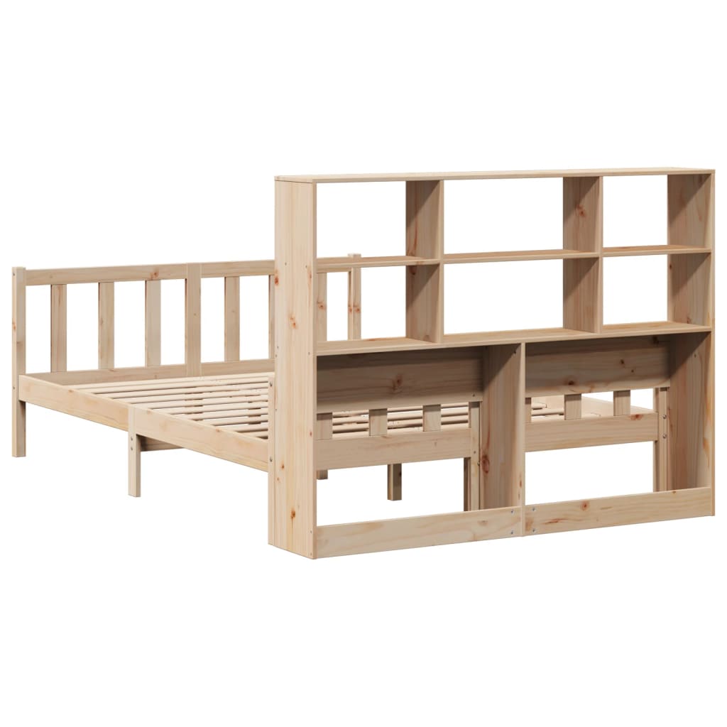 Lit bibliothèque sans matelas 120x190 cm bois de pin massif - XIOS