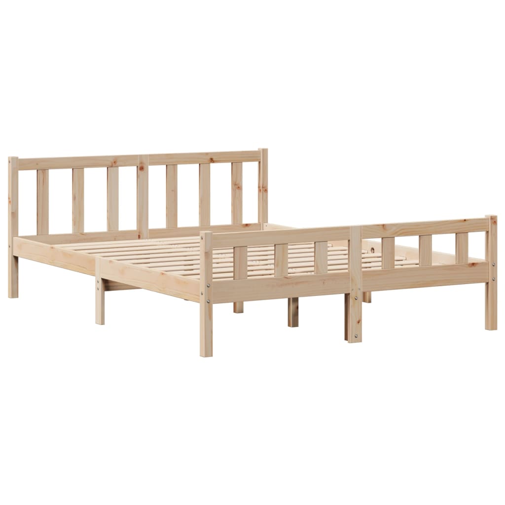 Lit bibliothèque sans matelas 120x190 cm bois de pin massif - XIOS