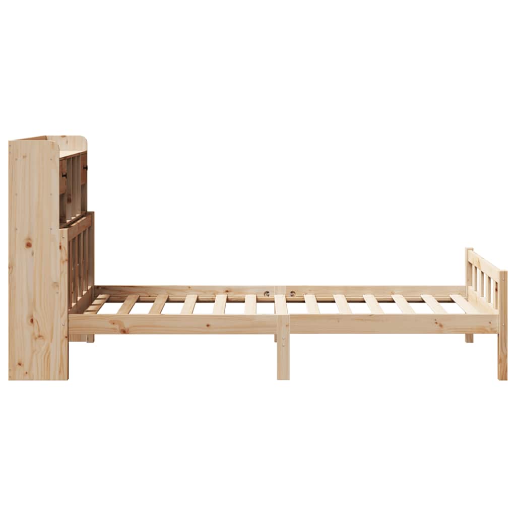 Lit bibliothèque sans matelas 90x190 cm bois de pin massif - XIOS