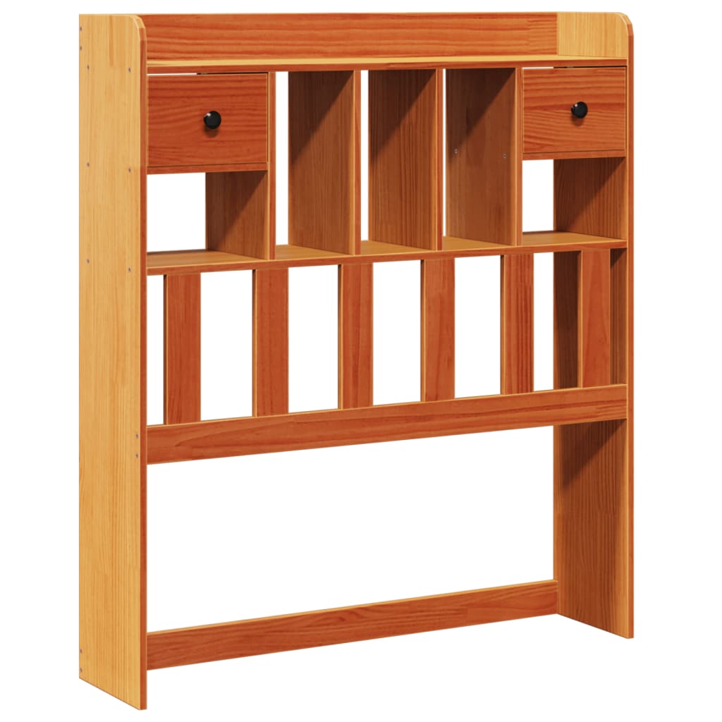 Lit bibliothèque sans matelas cire marron 75x190 cm pin massif - XIOS