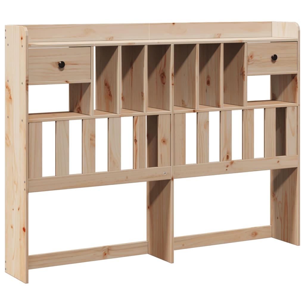 Lit bibliothèque sans matelas 140x190 cm bois de pin massif - XIOS