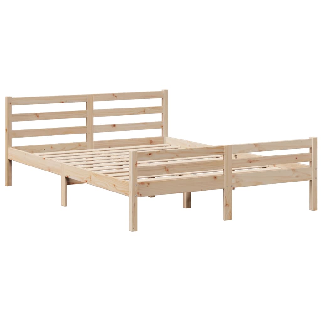 Lit bibliothèque sans matelas 140x200 cm bois massif de pin - XIOS