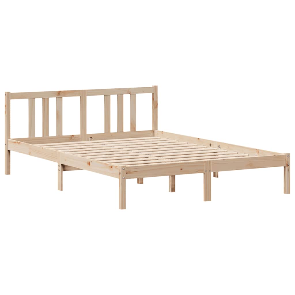 Lit bibliothèque sans matelas 135x190 cm bois de pin massif - XIOS