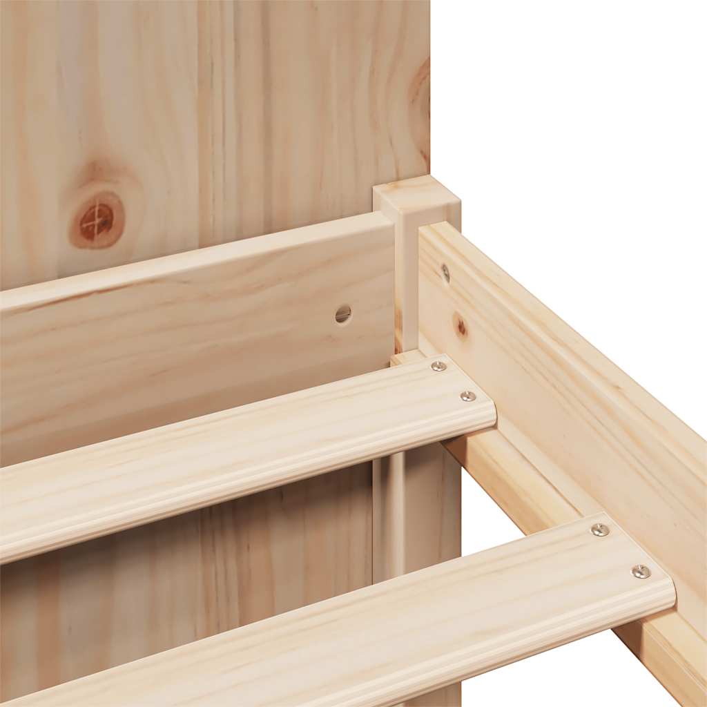 Lit bibliothèque sans matelas 135x190 cm bois de pin massif - XIOS