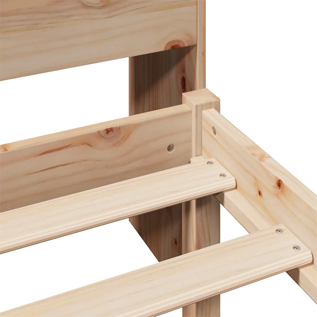 Lit bibliothèque sans matelas 75x190 cm bois de pin massif - XIOS
