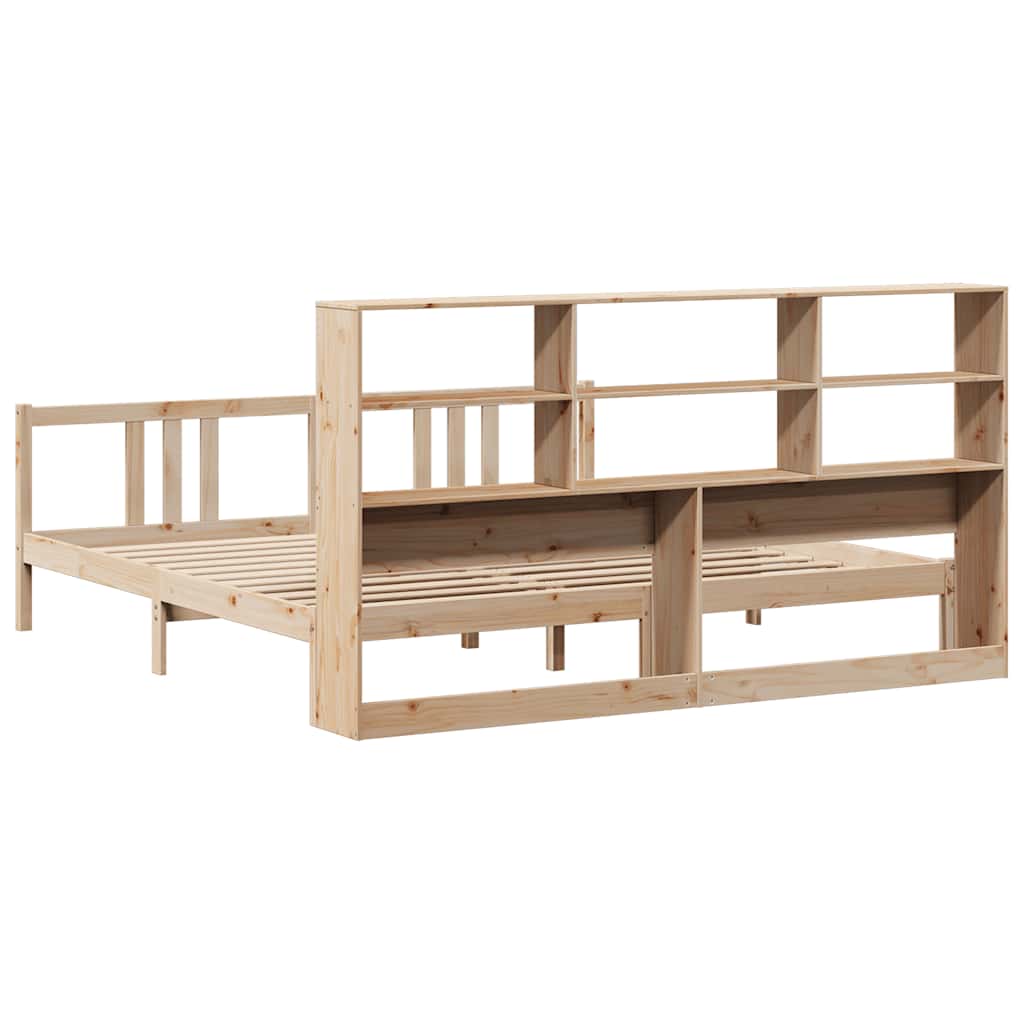 Lit bibliothèque sans matelas 180x200 cm bois massif de pin - XIOS