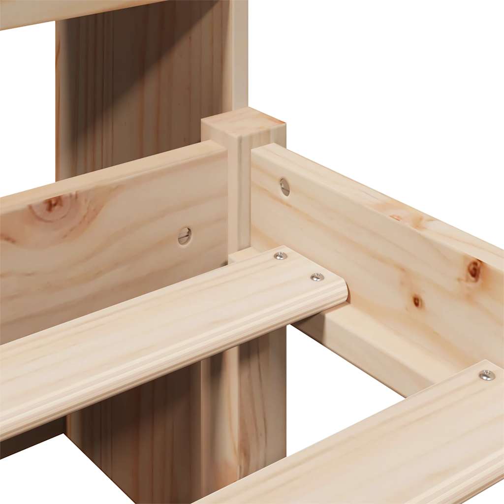 Lit bibliothèque sans matelas 180x200 cm bois massif de pin - XIOS