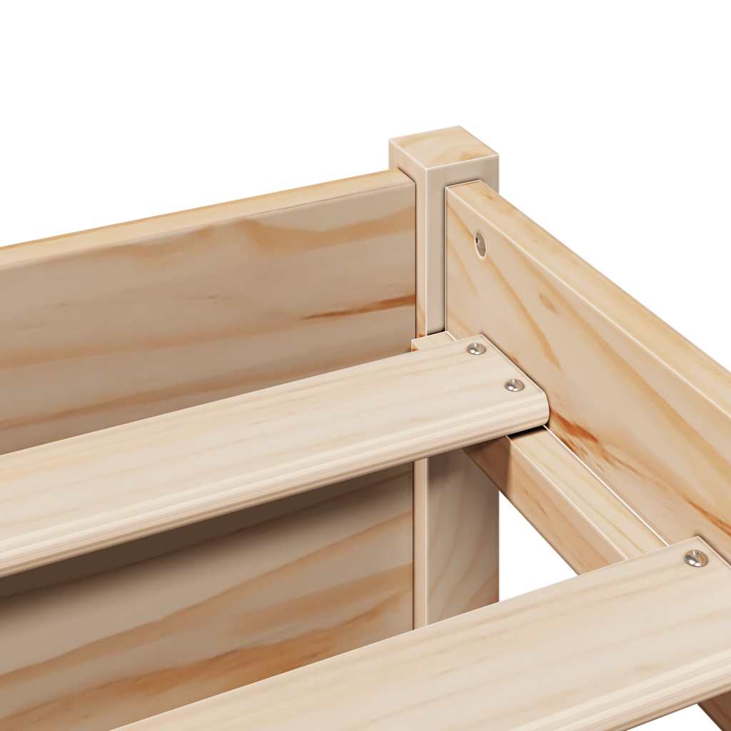 Lit bibliothèque sans matelas 140x190 cm bois de pin massif - XIOS