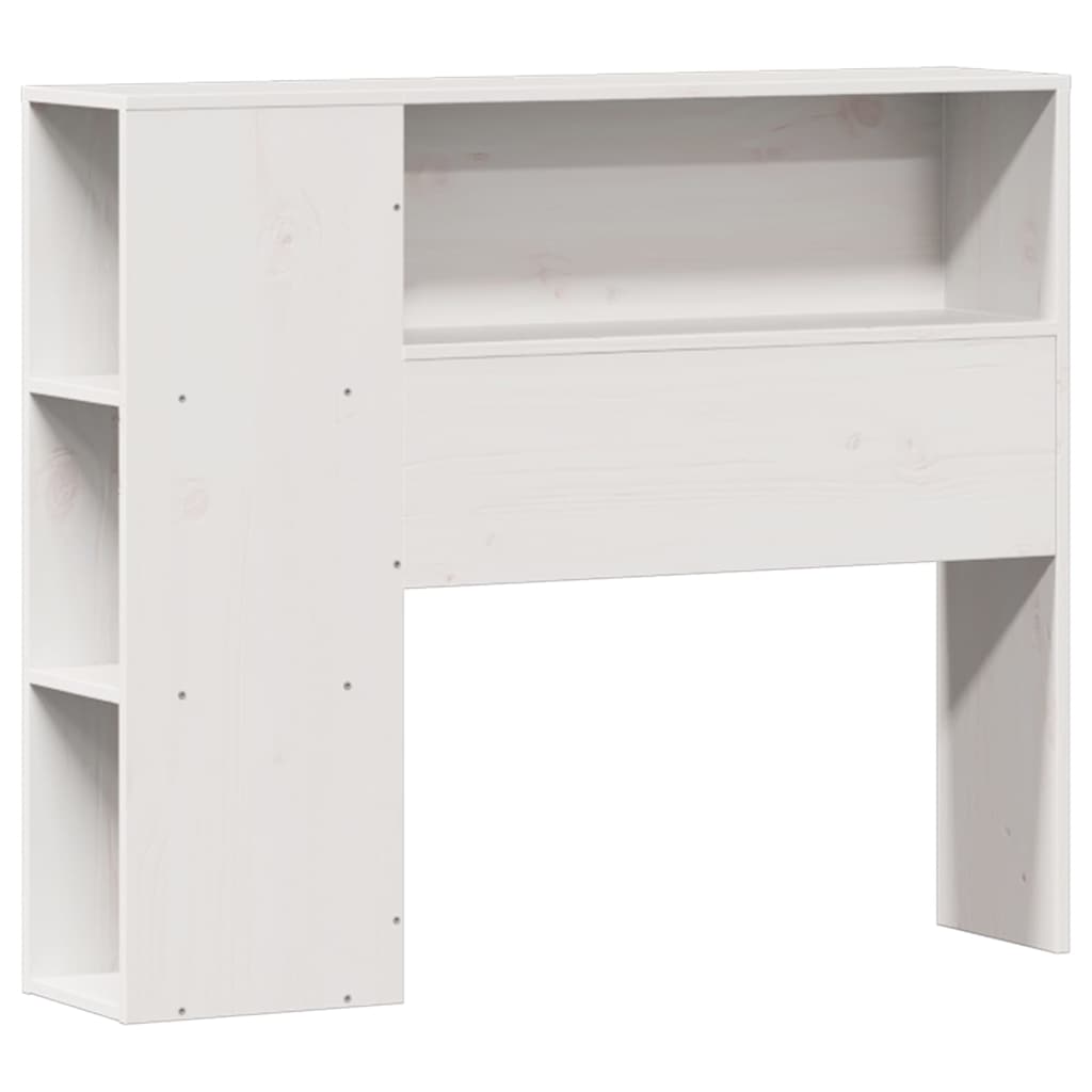 Lit bibliothèque sans matelas blanc 75x190cm bois de pin massif - XIOS