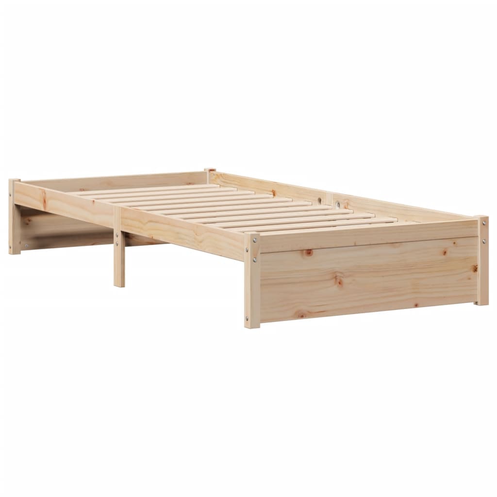 Lit bibliothèque sans matelas 100x200 cm bois massif de pin - XIOS