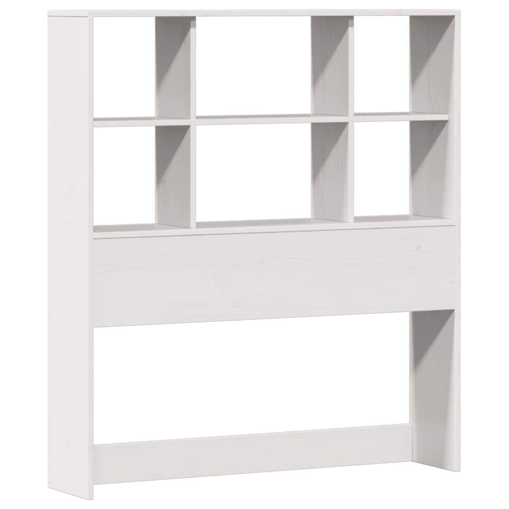 Lit bibliothèque sans matelas blanc 90x190cm bois de pin massif - XIOS