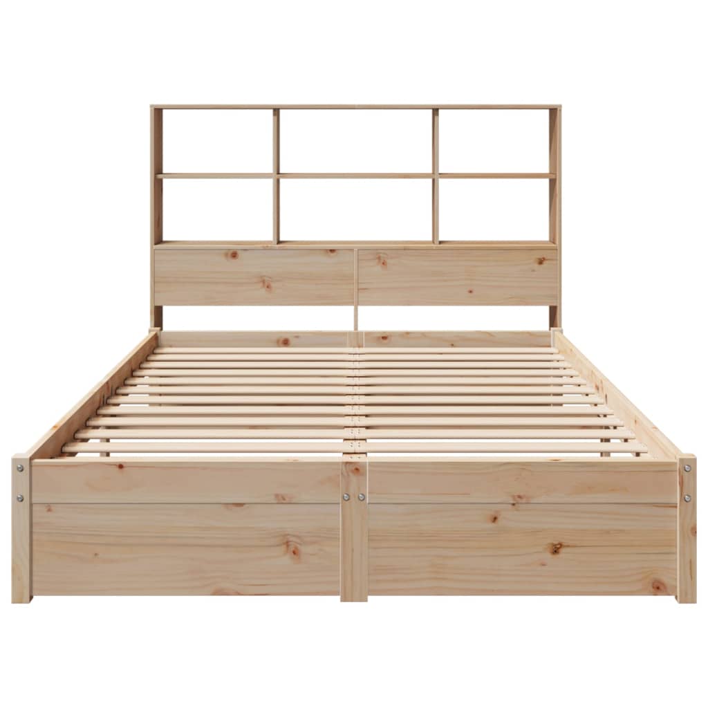 Lit bibliothèque sans matelas 160x200 cm bois massif de pin - XIOS