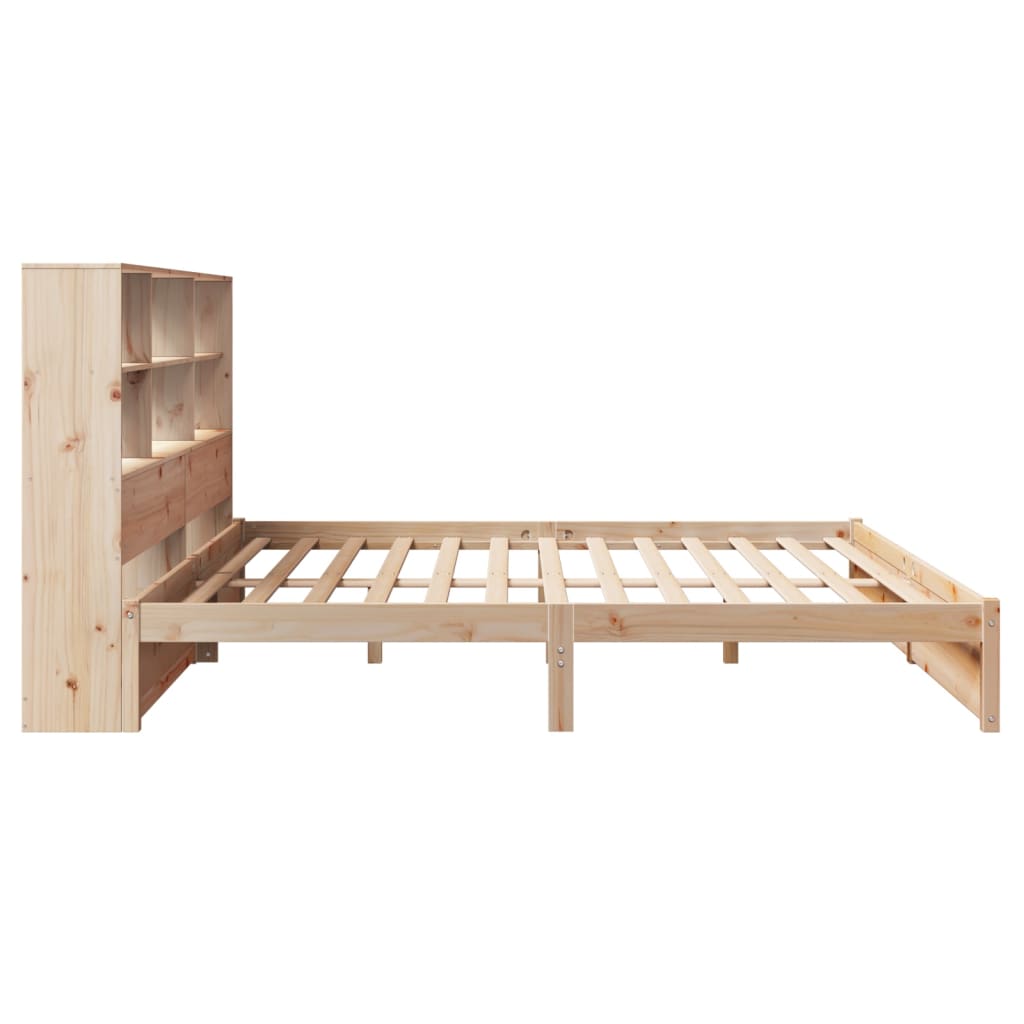 Lit bibliothèque sans matelas 180x200 cm bois massif de pin - XIOS