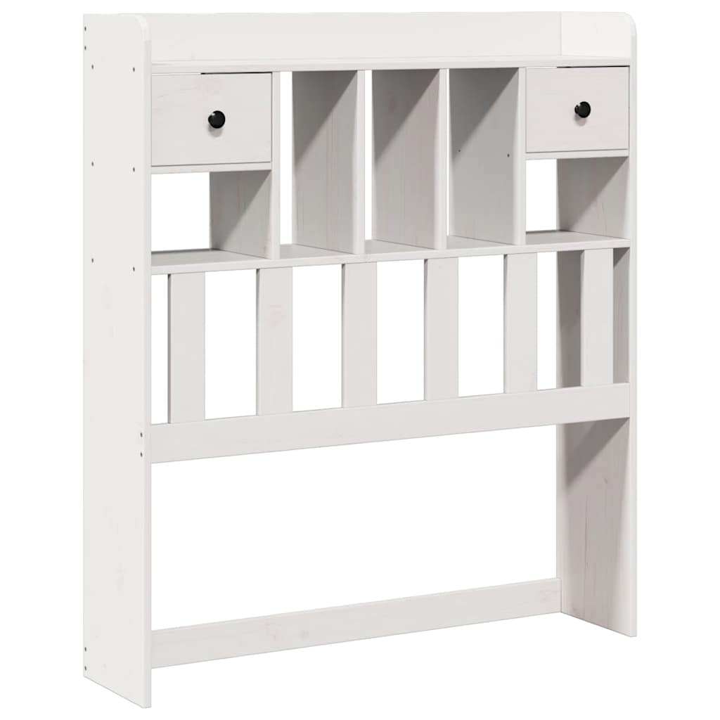 Lit bibliothèque sans matelas blanc 75x190cm bois de pin massif - XIOS