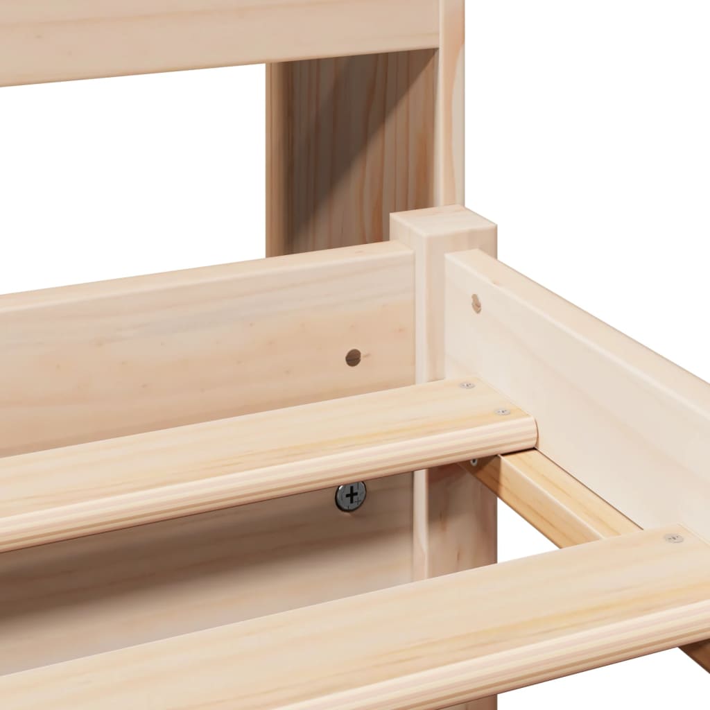 Lit bibliothèque sans matelas 100x200 cm bois massif de pin - XIOS