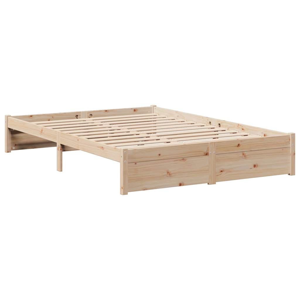 Lit bibliothèque sans matelas 150x200 cm bois massif de pin - XIOS