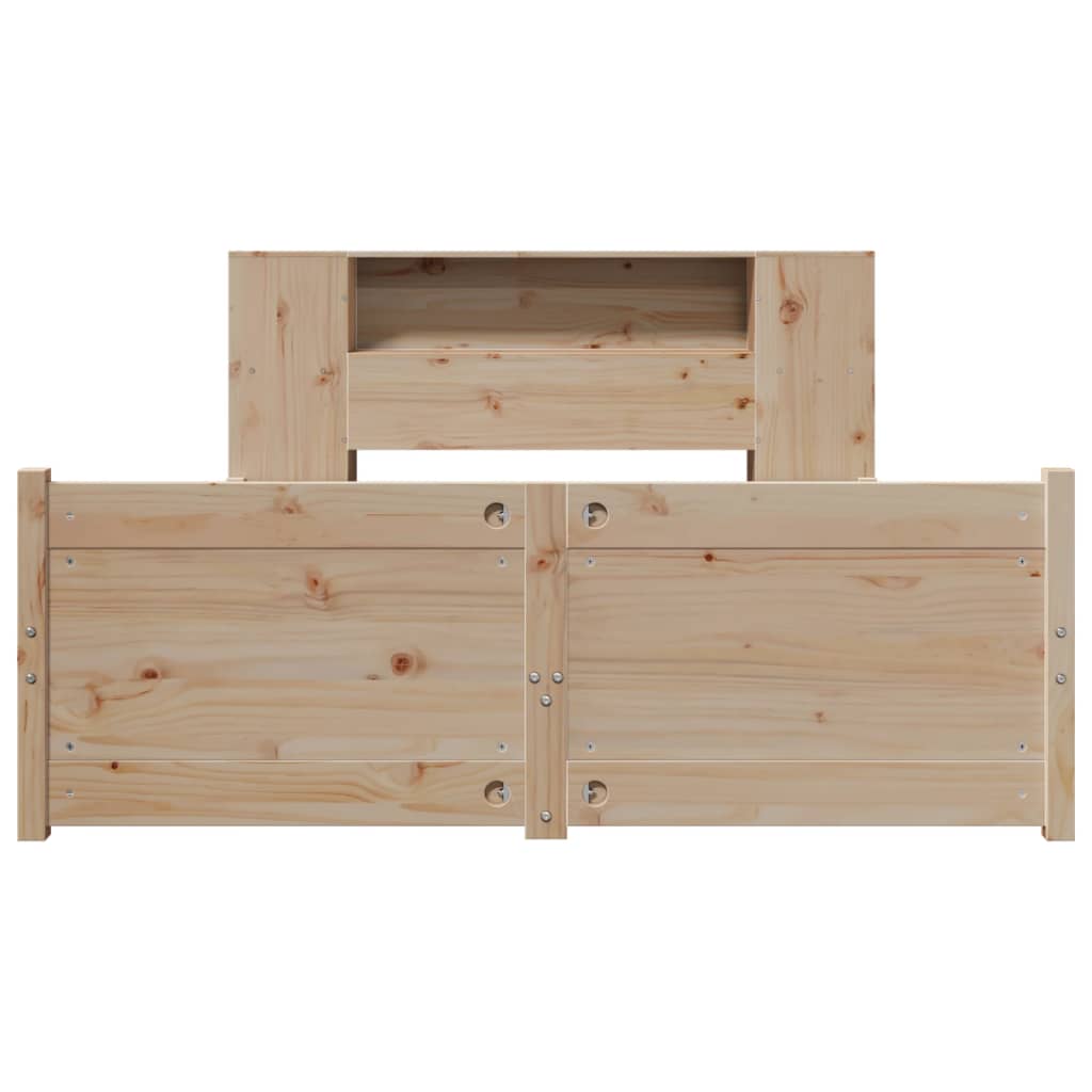 Lit bibliothèque sans matelas 160x200 cm bois massif de pin - XIOS