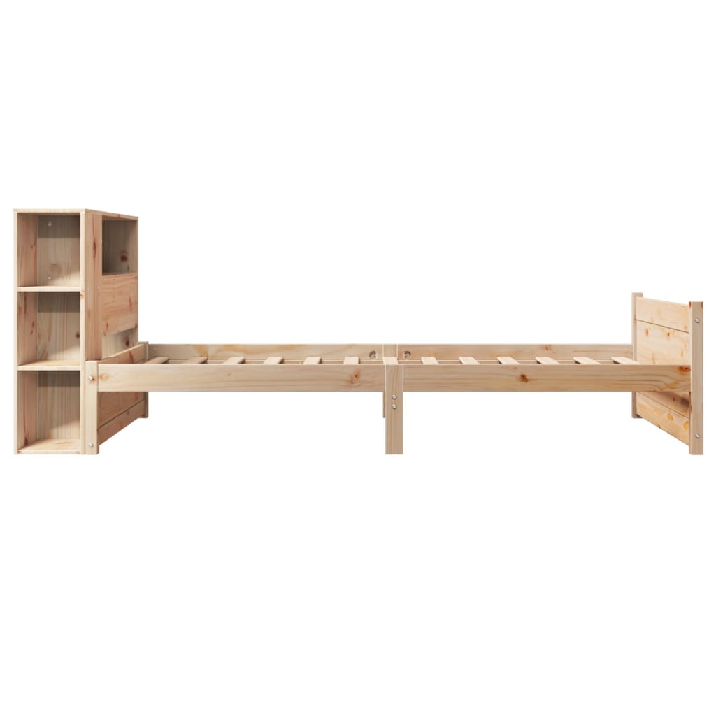 Lit bibliothèque sans matelas 75x190 cm bois de pin massif - XIOS