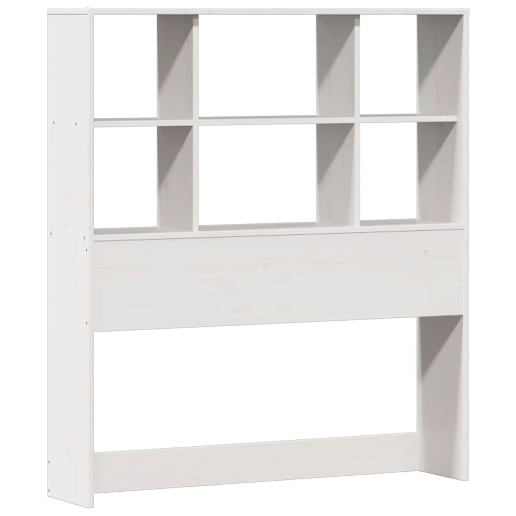 Lit bibliothèque sans matelas blanc 90x190cm bois de pin massif - XIOS
